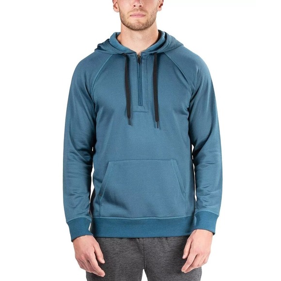 natori Blue Mens Sathya Relaxed-Fit 1/4-Zip Pajama Hoodie XXL - Picture 1 of 1